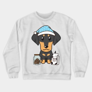 Funny dachshund is having a midnight snack Crewneck Sweatshirt